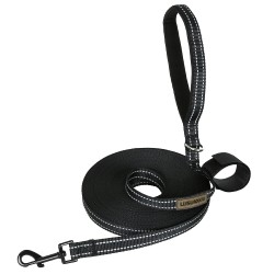 LIJSUIOXIU Flat Training Leash with Velcro - Black